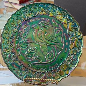 CHRISTMAS IMPERIAL GLASSWARE TWO TURTLE DOVES